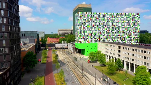 Aerial view of Utrecht Uithof Science Park - University complex