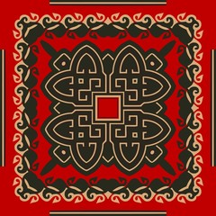 Fototapeta na wymiar Ethnic geometric print. Colorful repeating background texture