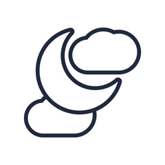 Fototapeta premium moon night with cloud line style icon