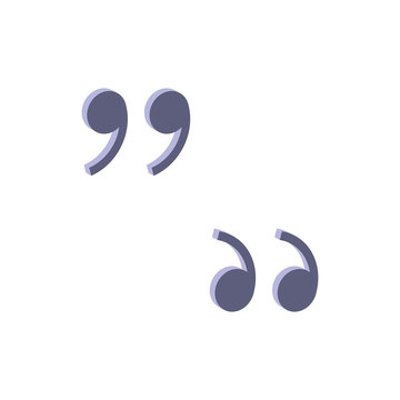 Double quote.Vector isometric and 3D view.