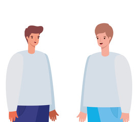 Men avatars cartoons vector design