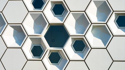 Architectural details of modern museum building