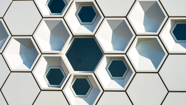 Architectural details of modern museum building