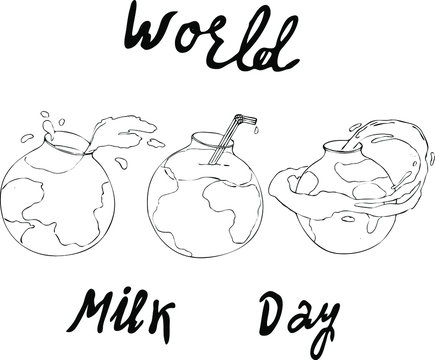 vector illustration world milk day holiday concept,doodle - Powered by Adobe