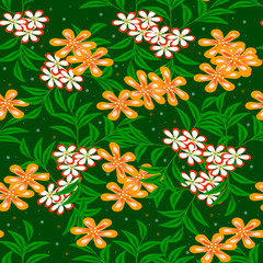 Seamless bright floral pattern.