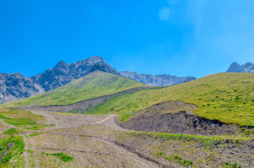 Fototapeta premium The top of the alatau ridge