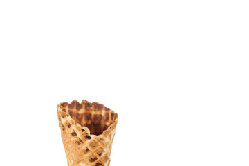 Cornet; shell for serving scoops of ice cream - photo on white background