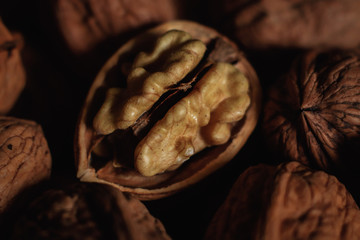 photos of walnuts made with a macro lens in Galicia, Sapin