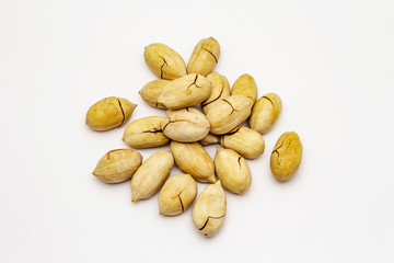 Ripe pecan isolated on white background