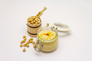 Hummus isolated on white background