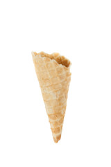 Cornet; shell for serving scoops of ice cream - photo on white background