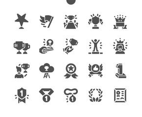 Awards Well-crafted Pixel Perfect Vector Solid Icons 30 2x Grid for Web Graphics and Apps. Simple Minimal Pictogram