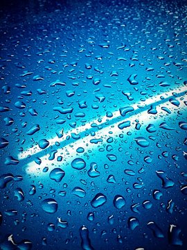 Full Frame Shot Of Water On Car Hood