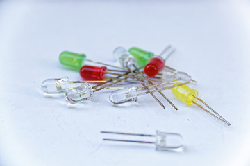 close up of LED on white background