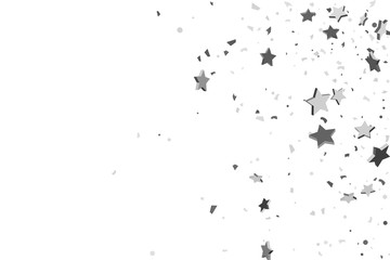 Silver volumetric star-confetti