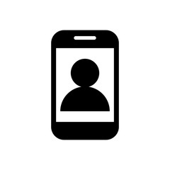 smartphone with user profile silhouette style icon