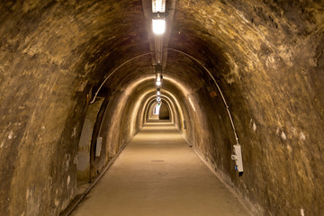 Historic underground tunnel under Zagreb historic town