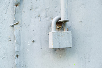 aged rusted metall gate closed steel old padlock safety