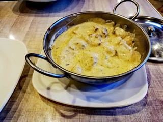 pakistani chicken white karahi street food in asia