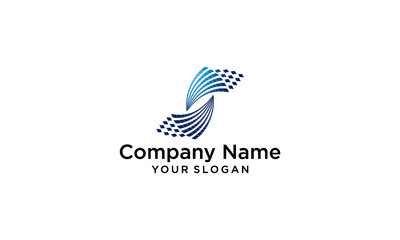 combination of digital and S logo design