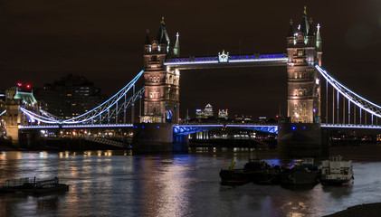 Fototapeta na wymiar Night photo with illuminated tower bridge in London