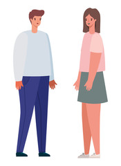Fototapeta premium Woman and man avatar cartoon vector design