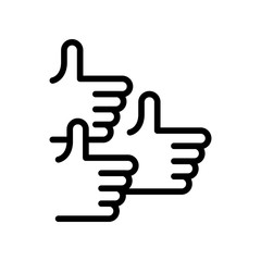 hands like social media marketing line style