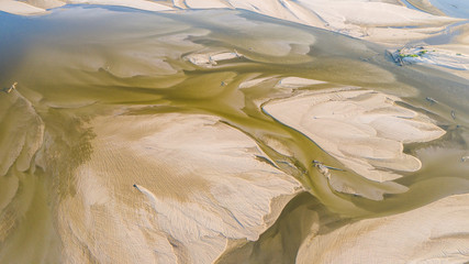 sandbanks on the Vistula River photographed from a drone © Krzysztof