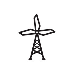 Fototapeta premium windmill icon vector symbol template design trendy