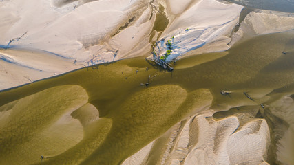 sandbanks on the Vistula River photographed from a drone © Krzysztof