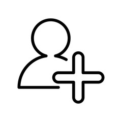 Fototapeta premium user with pluss symbol line style icon