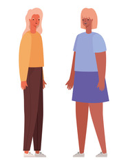 women avatars cartoons vector design