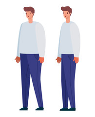 Men avatars cartoons vector design