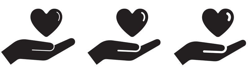 SYMBOLE MAIN OUVERTE AVEC COEUR