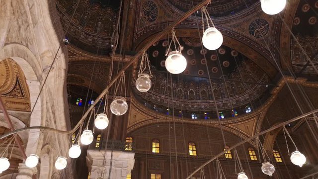 The beautiful dome of Muhammad Ali Mosque is located in Cairo, the capital of Egypt.