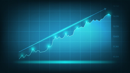 Stock market graph trading chart for business and financial concepts, vector illustration