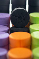 multicolored foam cloning collars for hidroponics and aeroponics