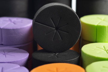 multicolored foam cloning collars for hidroponics and aeroponics
