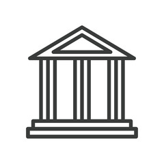 bank building line style icon