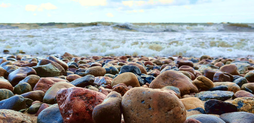 stones on the beach - obrazy, fototapety, plakaty