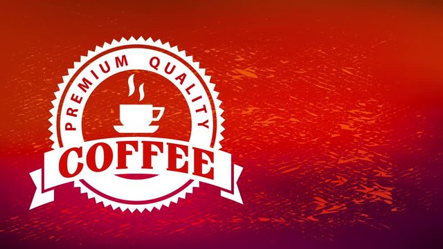 burning coffee teacup indoor zig zagged border disk over shining wrapping cardboard texture for fancy value product