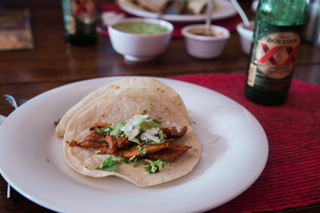 grilled chicken breast tacos in puerto vallarta taco stand in old puerto vallarta 