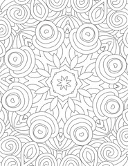 abstract coloring book page for adult. relaxing anti-stress pattern with variates shapes for color filling. - 350695965