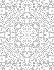 abstract coloring book page for adult. relaxing anti-stress pattern with variates shapes for color filling. - 350695969