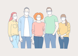 Obraz premium people use mouth masks, to avoid the danger of disease and viruses