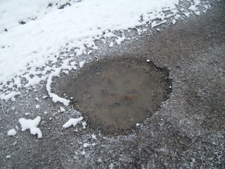 Pothole in the Winter