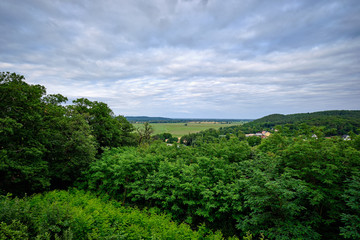 Fototapeta na wymiar Blick vom Falkenberg am nördlichen Abhang des Barnim in die Weite des Oderbruchs