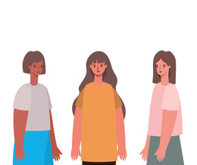 women avatars cartoons vector design