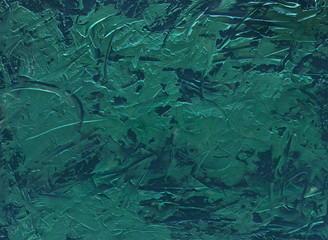 Part of the wall of a beautiful abstract loft decorative blue turquoise stucco. Art cover stylized textural banner with space for text decoration.