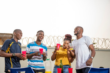 young african friends having a good time